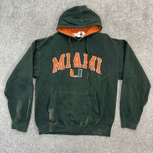 OVO Old Varsity Brand Miami Hurricanes Hoodie Green Orange Mens Medium